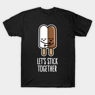 Let's stick together interracial couple popsicle mixed marriage T-Shirt